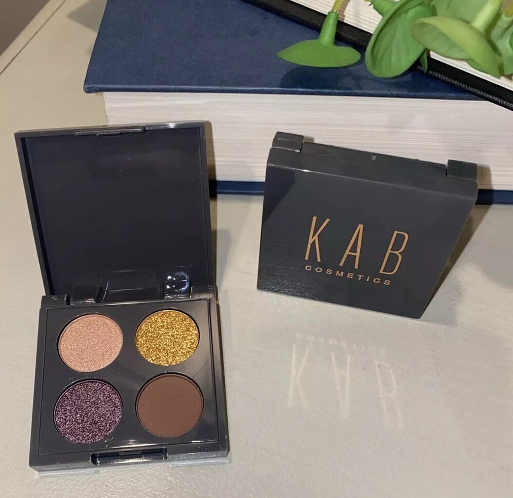 KAB Cosmetics Pressed Pigment Quad Eyeshadow Palette Deep Smoke New